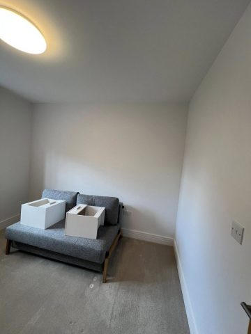 Wallpaper removal and painting in Bearsden living room, kitchen, hall and bedroom by Kastle Decor