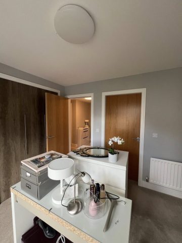 Wallpaper removal and painting in Bearsden living room, kitchen, hall and bedroom by Kastle Decor