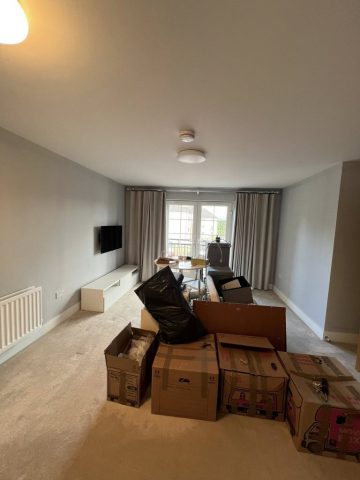 Wallpaper removal and painting in Bearsden living room, kitchen, hall and bedroom by Kastle Decor
