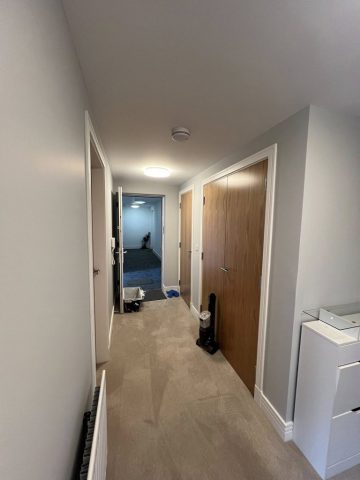 Wallpaper removal and painting in Bearsden living room, kitchen, hall and bedroom by Kastle Decor