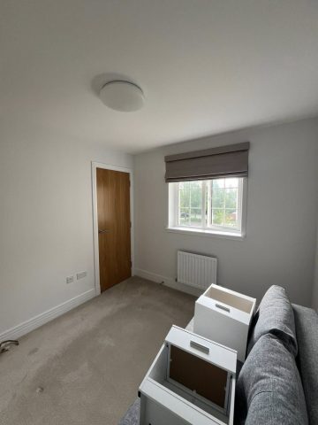 Wallpaper removal and painting in Bearsden living room, kitchen, hall and bedroom by Kastle Decor