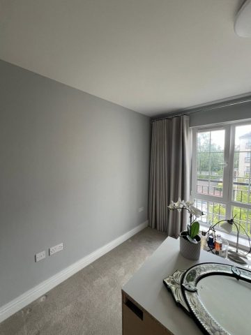 Wallpaper removal and painting in Bearsden living room, kitchen, hall and bedroom by Kastle Decor