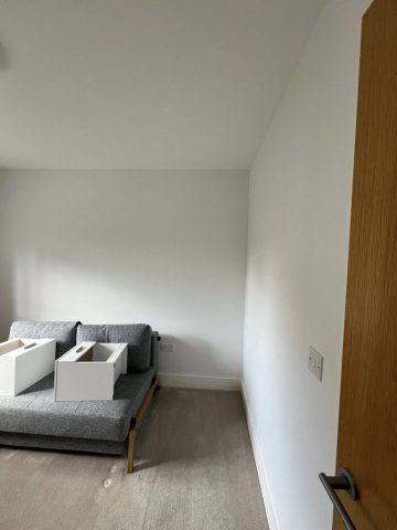Wallpaper removal and painting in Bearsden living room, kitchen, hall and bedroom by Kastle Decor